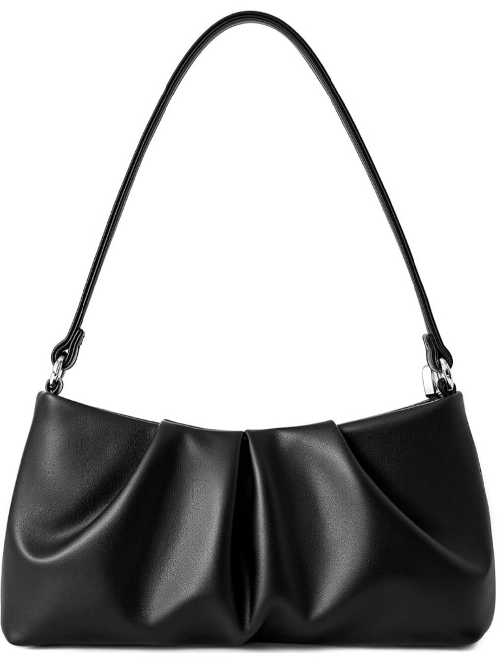 👜 Women's Black PU Leather Sparkling Evening Shoulder Strap Clutch Purse